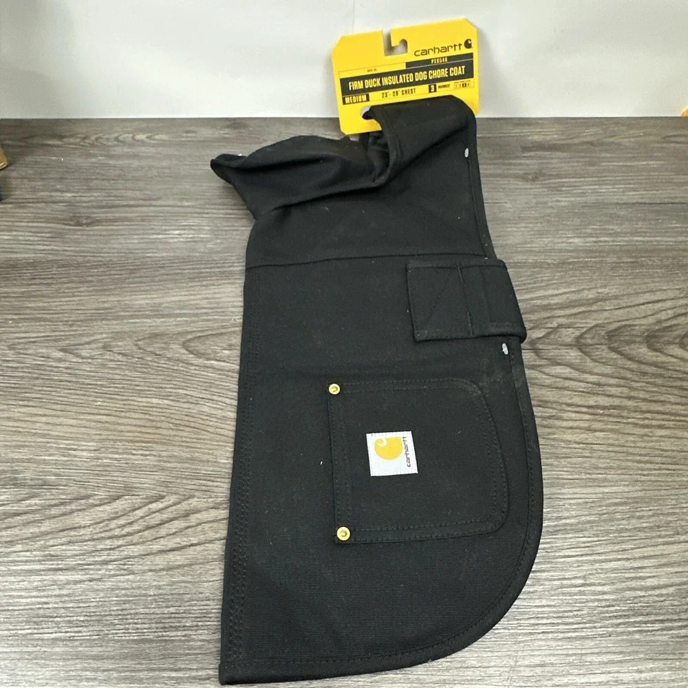 Firm Duck Insulated Dog Coat, Durable, Weather‎ Resistant, Black, Medium